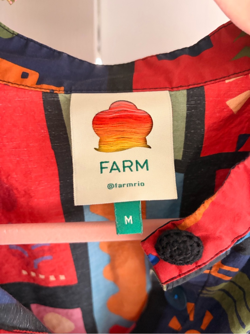 FARM Rio Multicolor Abstract Panel Print Button-Front Blouse - Picture 2 of 11